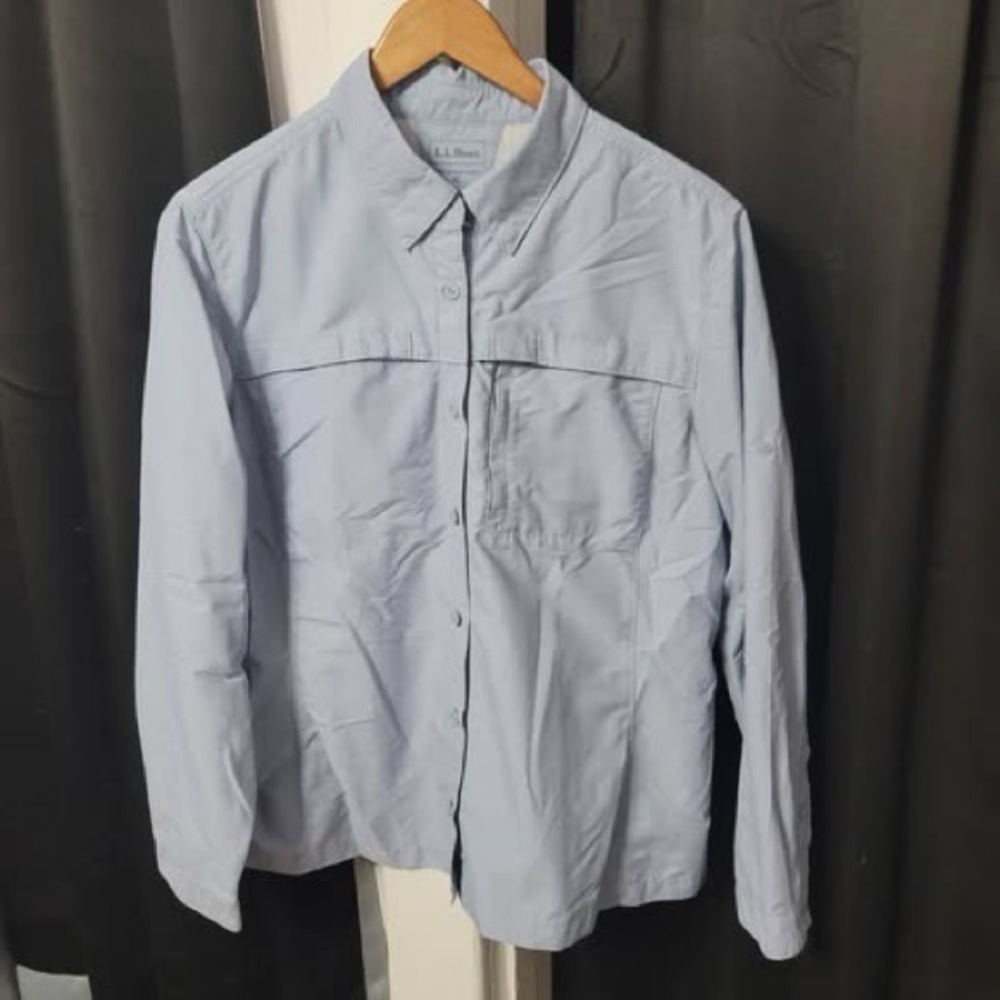 LL Bean Men's Vented Long Sleeve
Fishing Shirt Blue Size XL